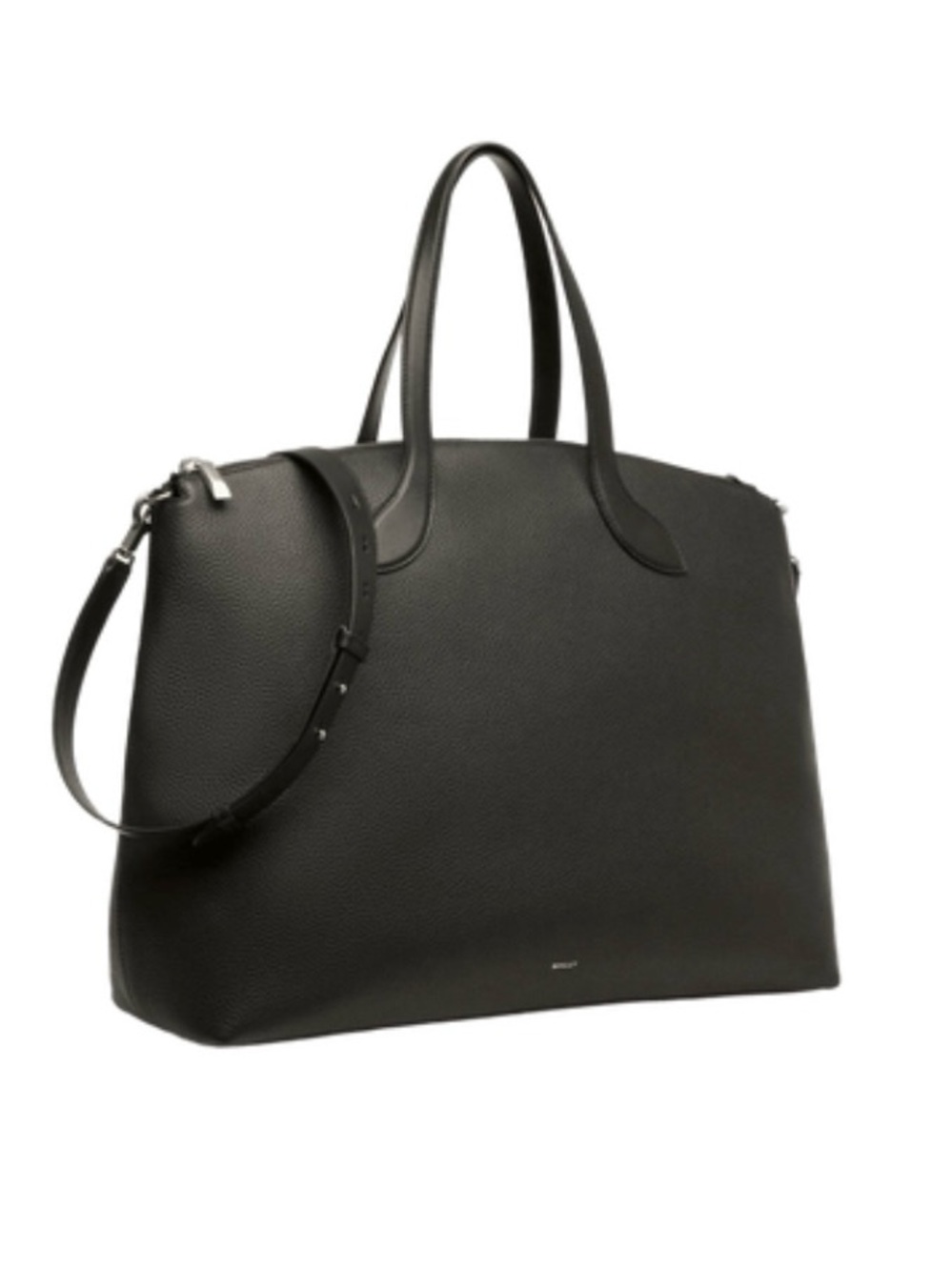Bally Black Leather Holdall Large Tote Bag with Shoulder Strap
